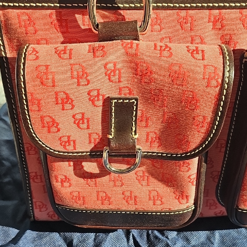 Like New! Vintage Dooney & Burke Red And Brown Satchel Set - Picture 6 of 16